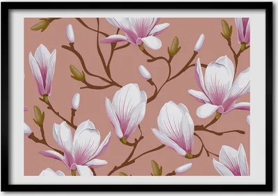 Produktbild von Bild - Bilder - Bilderrahmen - 70 cm x 50 cm - MDF-Rahmen, Wandkunst Magnolie