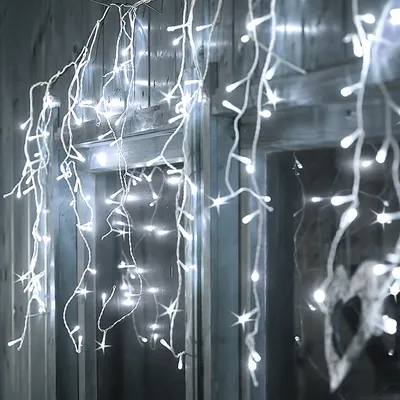 Produktbild von Clanmacy 10M 200LEDs LED-Lichterkette Eisregen LED-Lichtervorhang Lichterkettenvorhang mit 8 Modi IP44 Wasserfest Weihnachtsdeko Party Garten Kaltweiß