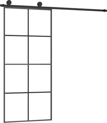 Produktbild von vidaXL Schiebetür mit Beschlag 90x205 cm ESG-Glas & Aluminium