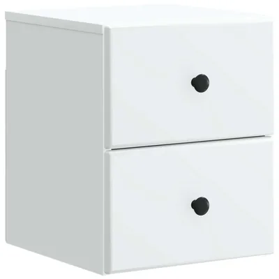 Image de Cabinet de chevet mural avec tiroir Blanc 34,5 x 33 x 40 cm