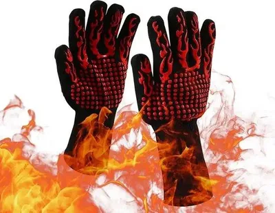 Image de Unyqoos® : Gants de four résistants à la chaleur – 1 paire, taille unique, gants pour four et barbecue, idéaux pour la pâtisserie, la cuisine et les barbecues