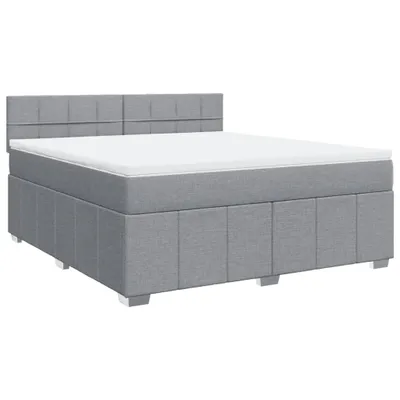 Produktbild von Boxspringbett mit Matratze Hellgrau 180x200 cm Stoff