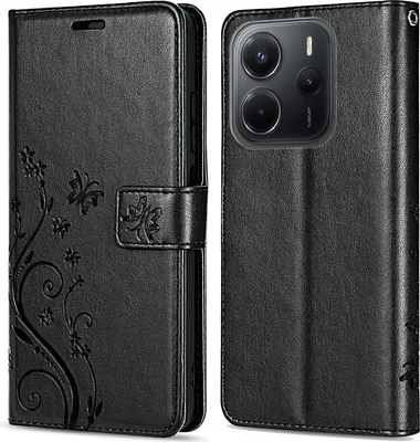 Produktbild von Hülle für Xiaomi Redmi Note 14 4G, Handy Tasche Handyhülle Wallet Case Flip Cover in Schwarz