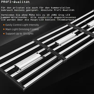 Produktbild von JUNG Vollspektrum LED Wachstumslampe PB360 Vollspektrum Grow Lampe 360 W Dimmbar für Growbox Set Anzuchtlampe für Pflanzen Wachstumslicht Growlampe