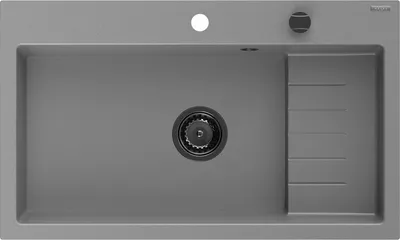 Immagine prodotto di Mexen Omar lavello in granito a 1 vasca 800 x 480 mm, grigio, sifone nero - 6520801005-71-B