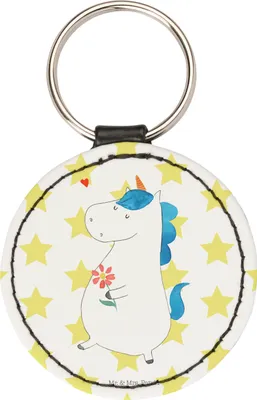 Produktbild von Mr. & Mrs. Panda Schlüsselanhänger Einhorn Spaziergang - Weiß - Geschenk, Anhänger, Freundin, Mutter, Blumen, Taschenanhänger, kleiner, schlüsselring, Unicorn, Motivation