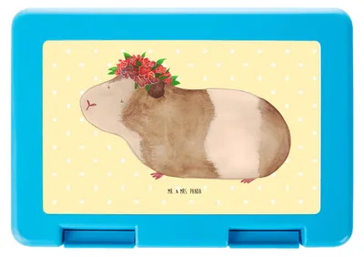 Produktbild von Mr. & Mrs. Panda Bento Box Meerschweinchen Weisheit - Gelb Pastell - Geschenk, Essensbox, Spruch, Wunderland, Frühstücksdose, Bentobox, Motivation, Tiere, Lunchbox