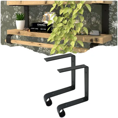 Produktbild von Wandhalterung für Doppelregal mit Stange 150 x 265 x 40 mm, 2 Stück