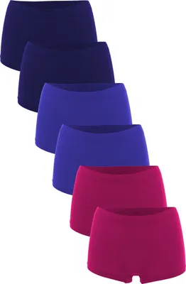 Produktbild von Fabio Farini - 6 Stück Damen Hipster Boxershorts - Frauen Unterhosen Slip Set Seamless angenehmes Tragegefühl ohne Seitliche Nähte