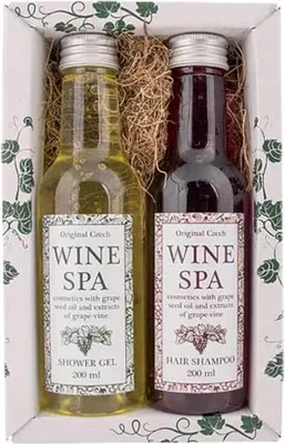 Obrázek produktu pro Kosmetická sada Wine Spa - sprchový gel 200 ml a šampon 200 ml