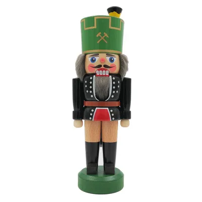 Produktbild von Legler Dekofigur Holzfigur Nussknacker Grüner Bergmann 22 cm - Echt Erzgebirge