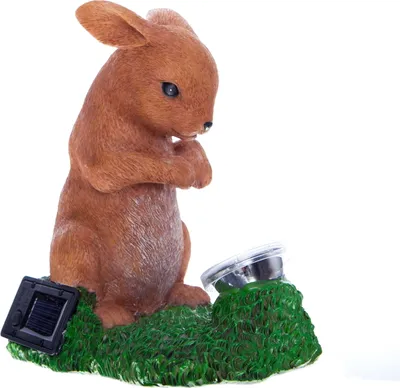 Produktbild von Zombie Hase Gartenfigur mit Solarlampe