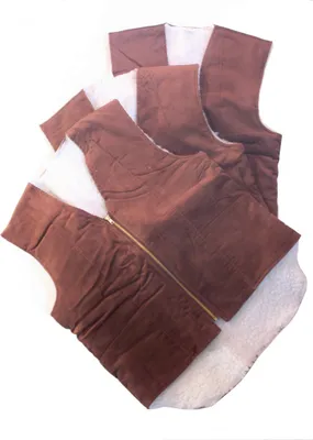 Produktbild von 3 Stück warme Cord-Weste mit Teddy Fell für Winter Cordweste Arbeitsweste Gr. M