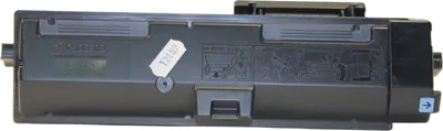 A black toner cartridge is shown against a white background.