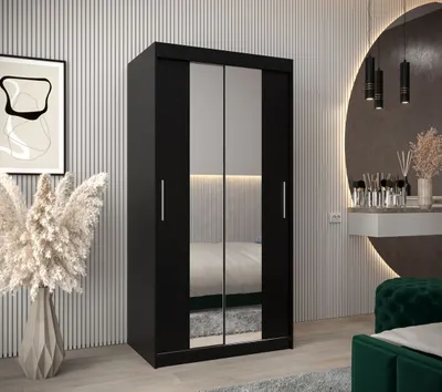 Obrázok produktu pre Skriňa s posuvnými dverami v šírke 100 cm TIMEA 1 - čierna