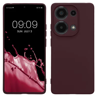 Produktbild von kwmobile Slim Case kompatibel mit Xiaomi Redmi Note 13 Pro 4G Hülle - Handyhülle aus Silikon in Bordeaux Violett