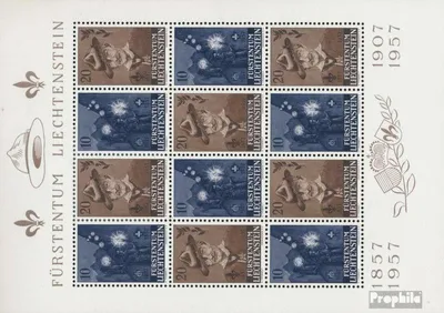 Produktbild von Briefmarken Liechtenstein 1957 Mi 360-361Klb Kleinbogen (kompl.Ausg.) postfrisch Baden-Powell