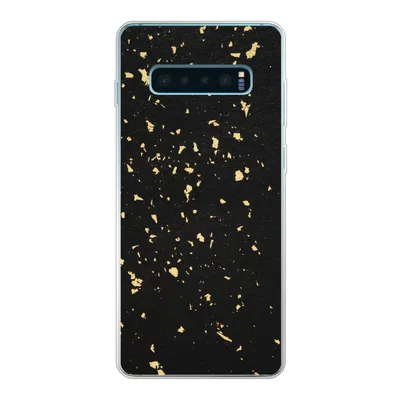Produktbild von MuchoWow® Handyhülle Schutzhülle Hülle für Samsung Galaxy S10 Lite Goldene Flocken auf schwarzem Hintergrund Silikon Softcase Handy Hülle - Schutz