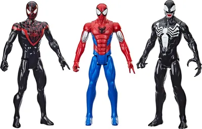 Produktbild von Hasbro, Spider-Man Panzer/Spider-Man Miles Morales/Venom Gelenkt Titan Hero Marvel., Bunt
