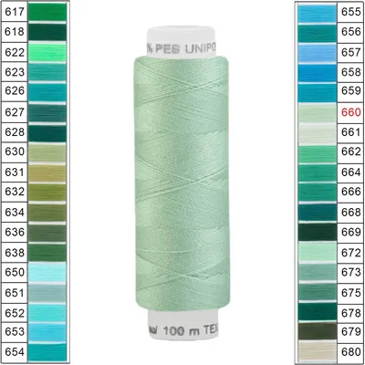 10 x 100m / 10 Spulen Unipoly 120 TEX14x2 Nähgarn hellgrün