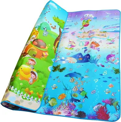 Produktbild von KIK - Pädagogische doppelseitige Schaumstoffmatte Meereswelt 190x170cm
