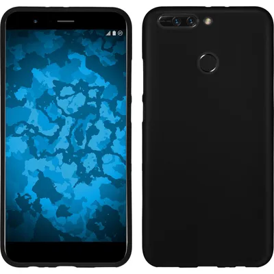 Produktbild von PhoneNatic Case kompatibel mit Huawei Honor 8 Pro - schwarz Silikon Hülle matt + 2 Schutzfolien