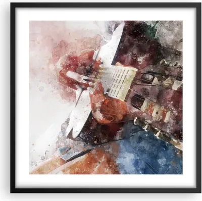 Produktbild von Gerahmtes Poster - Schwarzer Rahmen - Gitarre Musik - 50x50 cm - Wand Bild - Wanddeko - Wandbilder - Kunstposter - Wandposter - Bilderrahmen - Bilder - Kunstdruck - Wandbild - P2BAC50x50-4000