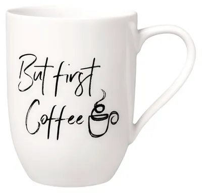 Produktbild von Villeroy & Boch Statement Becher m. Henkel But first Coffee 280ml