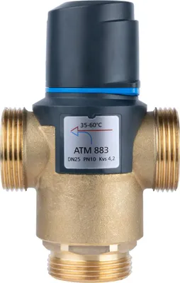 Immagine prodotto di Valvola miscelatrice termostatica ATM 883 DN25, G1 1/4 di pollice, campo di temperatura 35-60 gradi C, Kvs 4,2