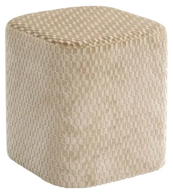 Image de Eazy Living : Pouf en velours Liesse, couleur beige