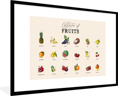 Produktbild von MuchoWow® Gerahmtes Poster Obst - Lebensmittel - Küche 90x60 cm - Poster mit Schwarzem Bilderrahmen Wandposter Rahmen Foto Bilder - Wanddekoration - Fotos