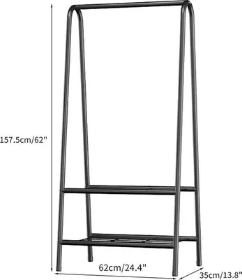 Zdjęcie produktu dla Otwarta szafa ścienna, drążek na ubrania, wieszak na ubrania, 35 cm (głębokość) x 62 cm (szerokość) x 157,5 cm (wysokość)
