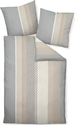 Produktbild von Janine Design Mako-Soft-Seersucker Bettwäsche-Garnitur TANGO 20043 Farbe sand silber Größe 155x200 + 80x80 cm