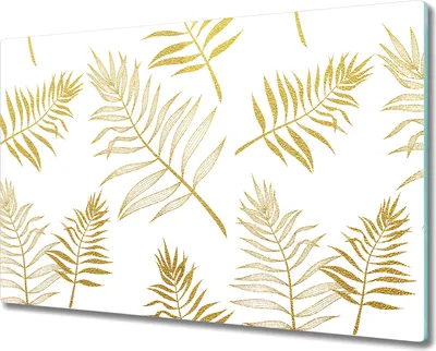 Produktbild von Glas-Herdabdeckplatte Glaskeramikkochfeld-Abdeckung Spritzschutz - 80x52 cm - Elegante Palmblätter