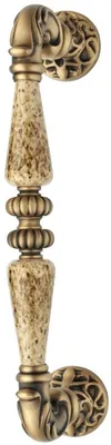 Image de Casa Padrino Baroque Ensemble de poignées de porte en laiton patiné 4,6 x H. 27,4 cm - Ensemble de poignées de porte de style baroque avec porcelaine noble