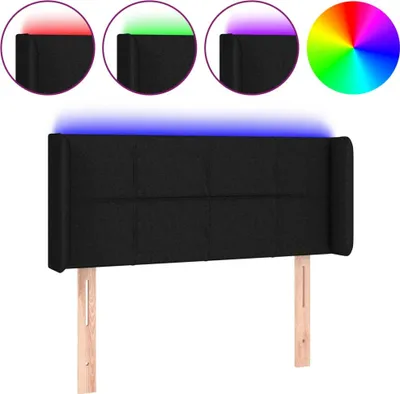 Obrázok produktu pre vidaXL LED čelná doska čierna 93x16x78/88 cm látka