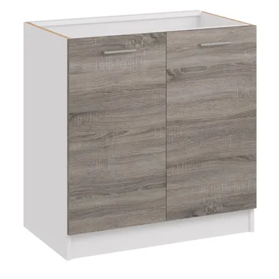 Produktbild von Roe Furniture | Küchenzeile - 260 cm - DunkelBraun (Sonoma) - Einbauküche, Küchenblock, Singleküche, Singleküchenblock, Küchen - Tischplatte Weiß