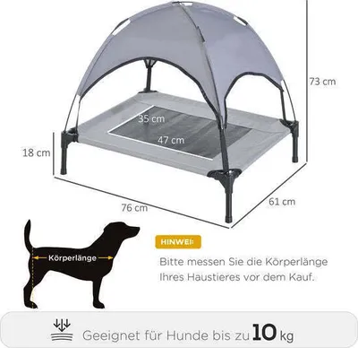 Produktbild von Pawhut PawHut Baldachin Hundebett erhöht Haustier Bett atmungsaktiv Taft Stoff D04-058