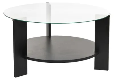 Image de CALICOSY - Table basse 2 plateaux dont 1 en verre trempé D75 cm - CLARA