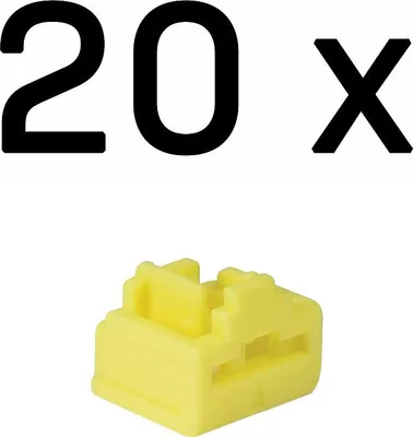 Obrázok produktu pre Lindy 47901, Blokovanie portov, RJ-45, Žltá, Akrylonitrilbutadienstyren (ABS), 20 kusov, PE sáčok