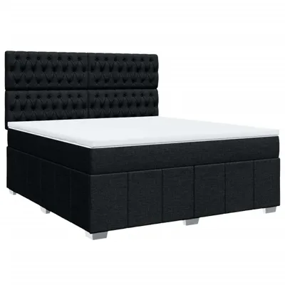 Produktbild von Boxspringbett mit Matratze Schwarz 180x200 cm Stoff