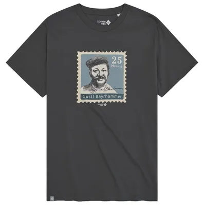 Produktbild von Bavarian Caps T-Shirt , Gustl Briefmarke Dunkelgrau, M