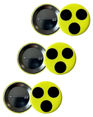 Produktbild von 3er Set Blindenabzeichen mit Sicherheitsnadel Gelb ⌀ 5,7 cm