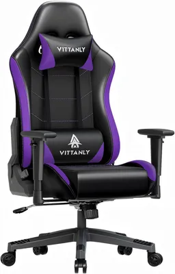 Produktbild von Vittanly Gaming Stuhl, Ergonomischer Gaming Chair Gamer Stuhl mit Kopfstütze und Lendenkissen, Höhenverstellbarer Drehbarer Gaming Sessel Bürostuhl mit 90-165° Rückenlehne einstellbar 150 kg, Grau