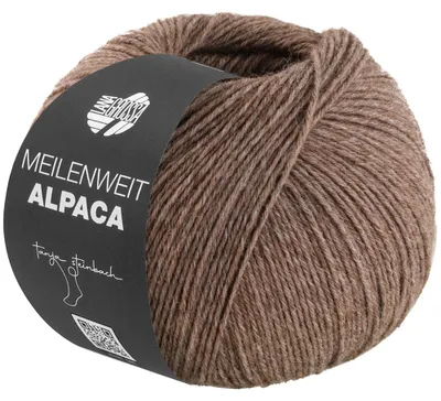 Produktbild von Lana Grossa MEILENWEIT 150 g ALPACA UNI strapazierfähige und warme 6-fach Sockenwolle 390 m Farbe 1021 - Graubraun