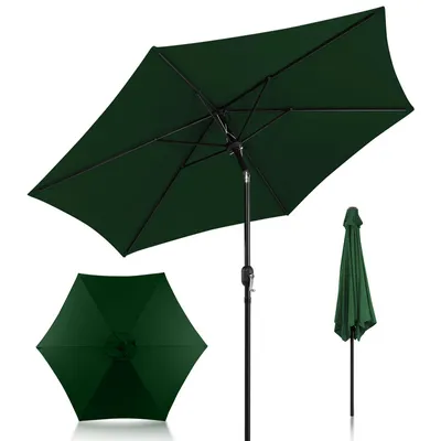 Immagine prodotto di Wolketon 2.7m-3.5m ombrellone da mercato con manovella UV40+ ombrellone da esterno ombrellone da giardino patio, verde, 2.7m
