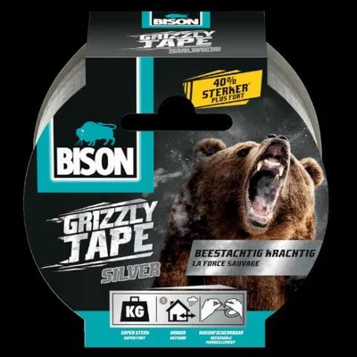 Obrázok produktu pre Lepiaca páska Bison-Grizzly, strieborná, rolka 10 m x 5 cm