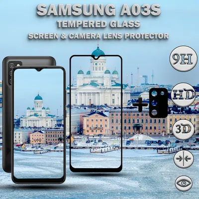 Produktbild von Samsung Galaxy A03S Displayschutzfolie und Objektivschutz aus gehärtetem Glas 9H