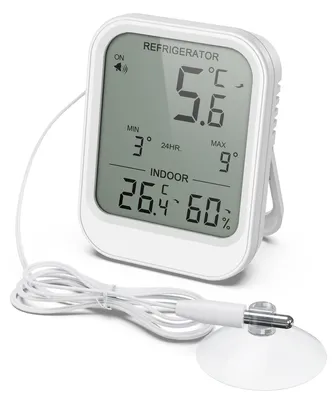 Digitales Kühlschrankthermometer mit Sonde, LCD, Alarm, -40–100 °C