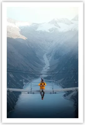 Produktbild von Poster - Poster ohne Rahmen - Berge Winter Brücke - 61x91,5 cm - Wand Bild - Wanddeko - Wandbilder - Kunstposter - Wandposter - Bilder - Kunstdruck - Wanddekoration - Wandbild - P2XPA61x91-5181